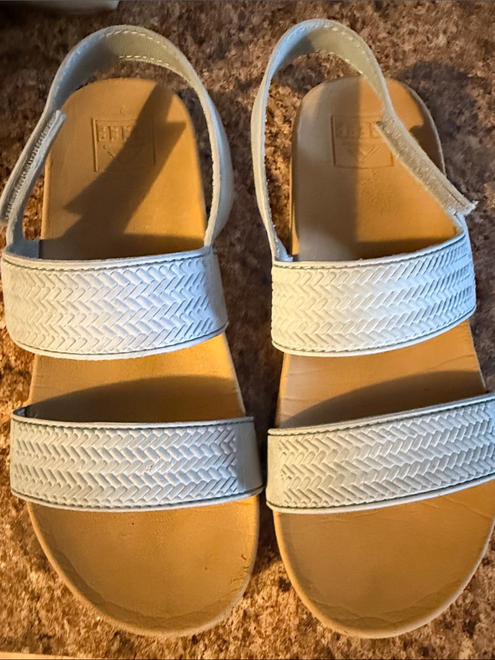 Reef Kids White Braided Strap Sandals